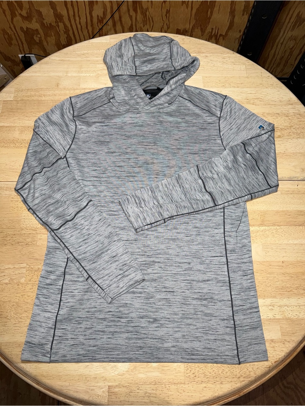 Kuhl Engineered Hoodie Mens Large Outdoor Gray Performance Pullover Shirt